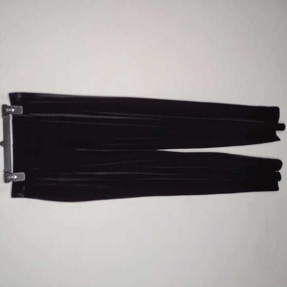 NWT Anne Klein Women's Black/Stretchy Velvet Pants Size PetiteM - Picture 1 of 13